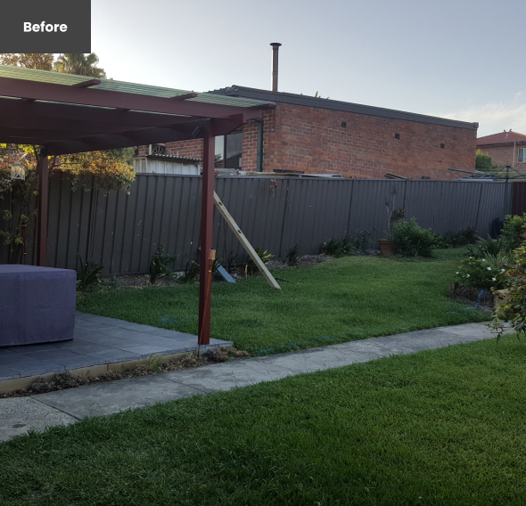 Concord backyard renovation before shots by Inside Out & About