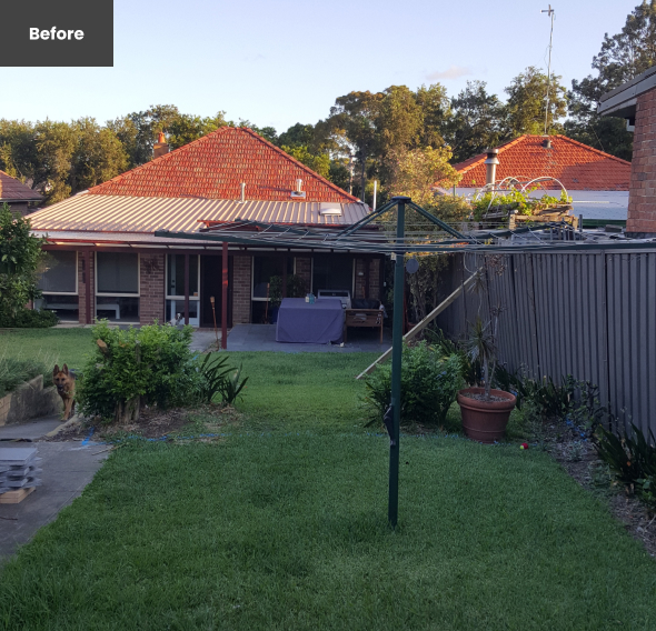 Concord backyard renovation before shots by Inside Out & About