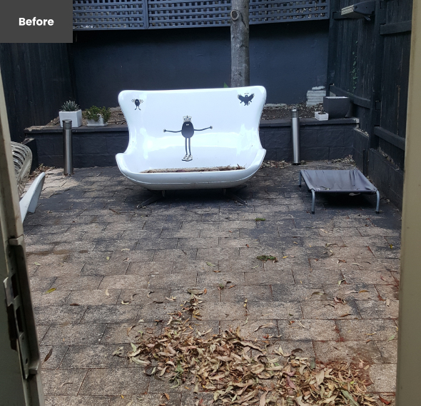 Courtyard before renovation