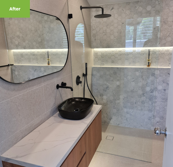 Westleigh bathroom renovation by Inside Out & About